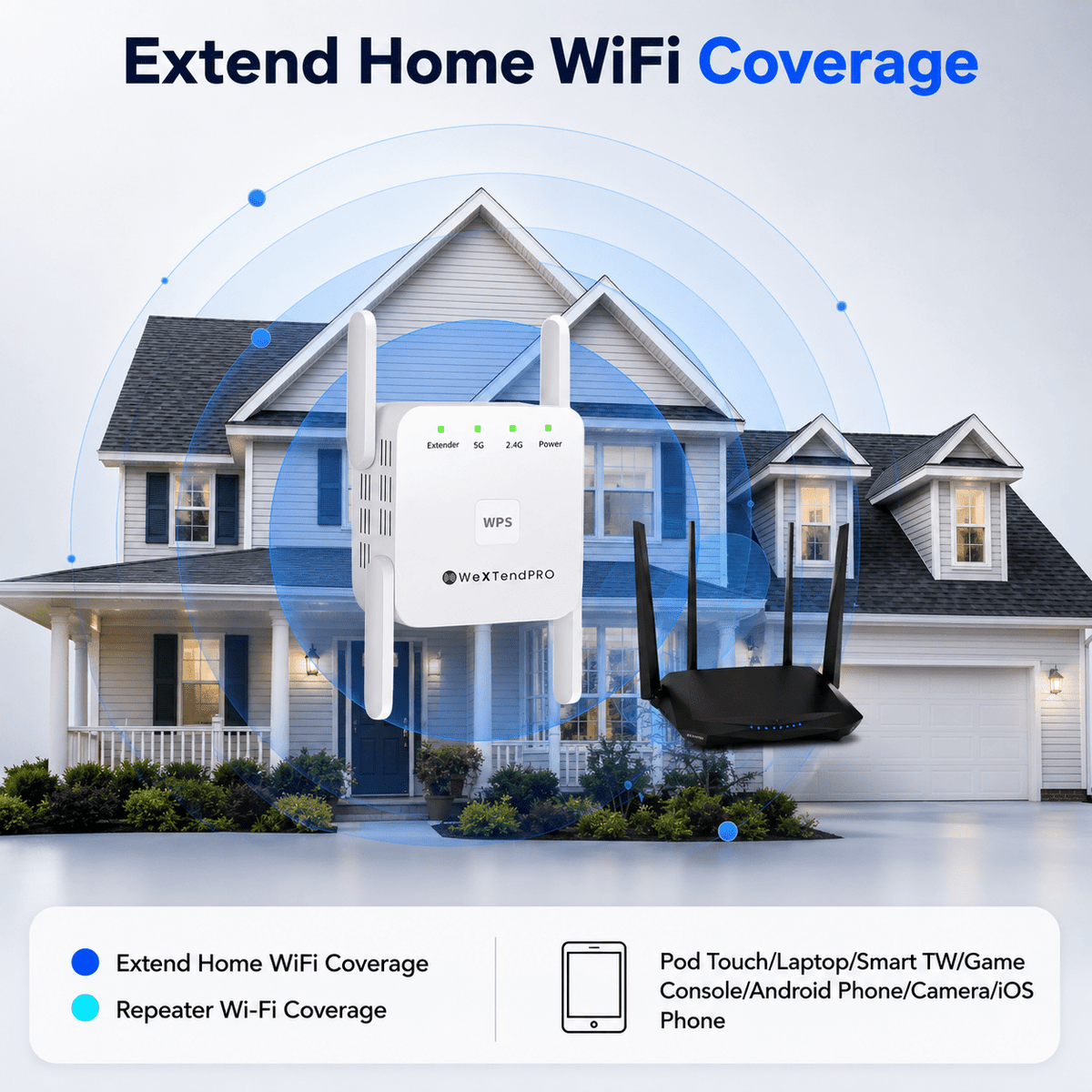 Dual-Band Wi-Fi Extender with High-Speed Connectivity for Seamless Coverage - Sofitte