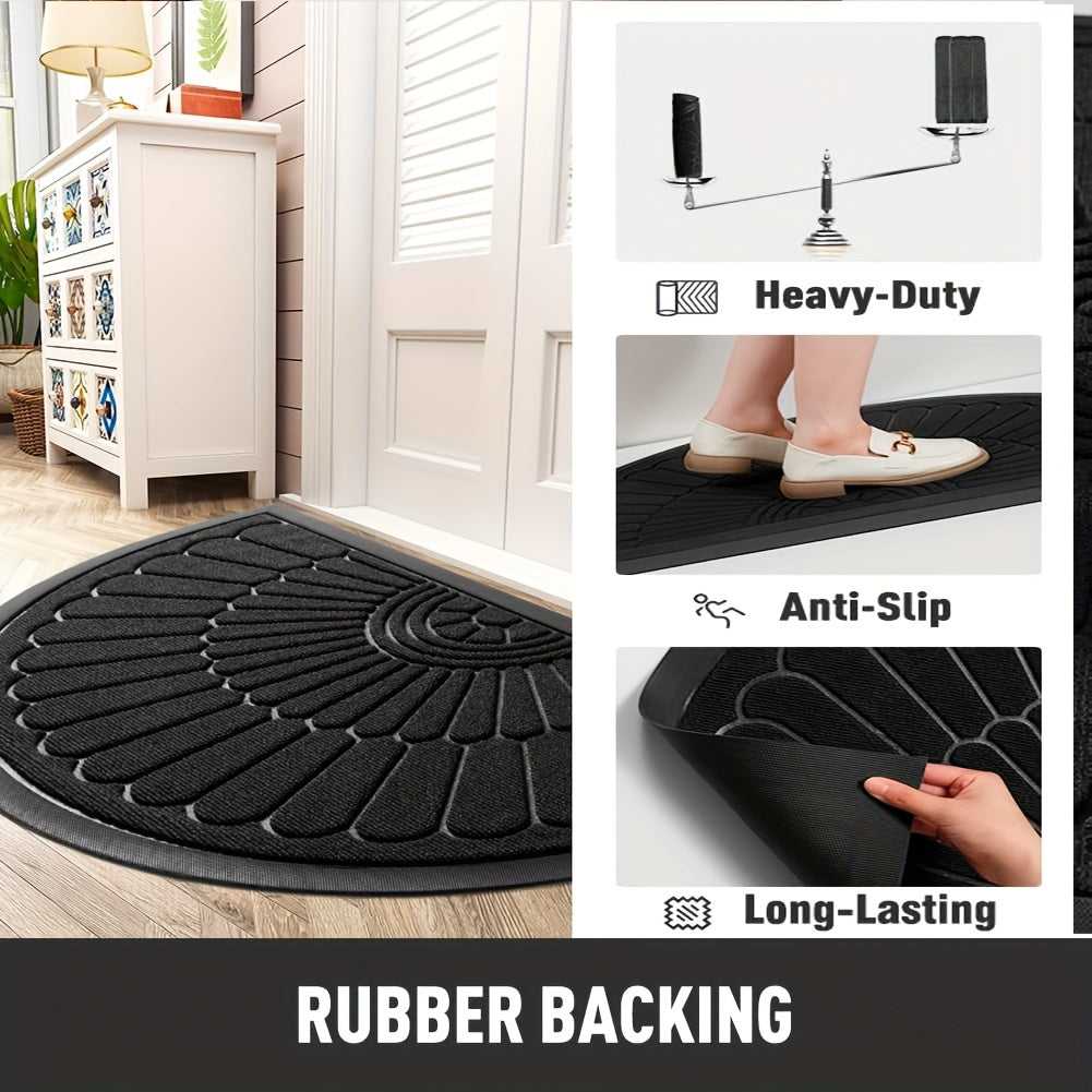 Rubber Half-Round Door Mat with Non-Slip Design for Indoor and Outdoor Use