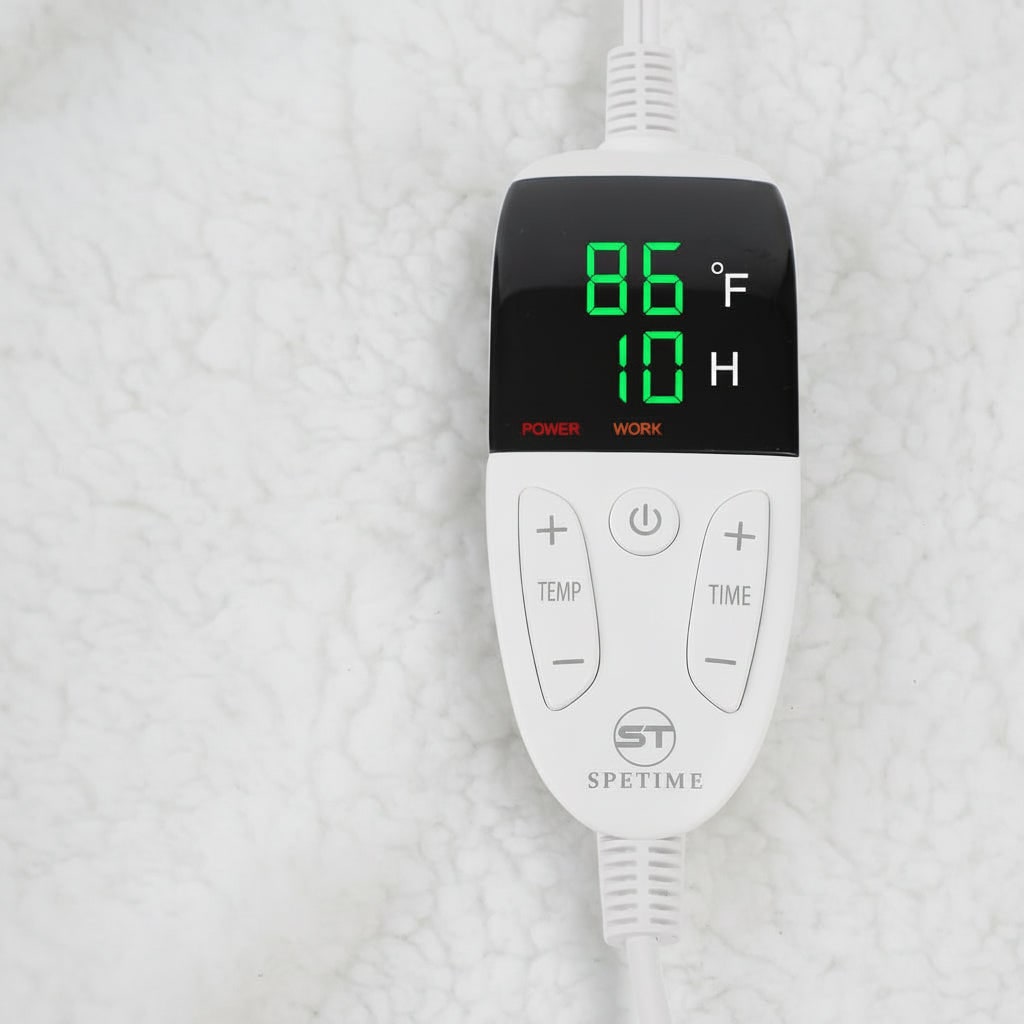 Heated Wearable Blanket with Sleeves and Foot Pocket for Cozy Comfort