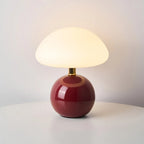 French Cream Mushroom LED Table Lamp with Adjustable Light Colors for Bedside and Living Room