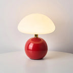 French Cream Mushroom LED Table Lamp with Adjustable Light Colors for Bedside and Living Room