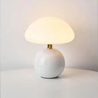 French Cream Mushroom LED Table Lamp with Adjustable Light Colors for Bedside and Living Room
