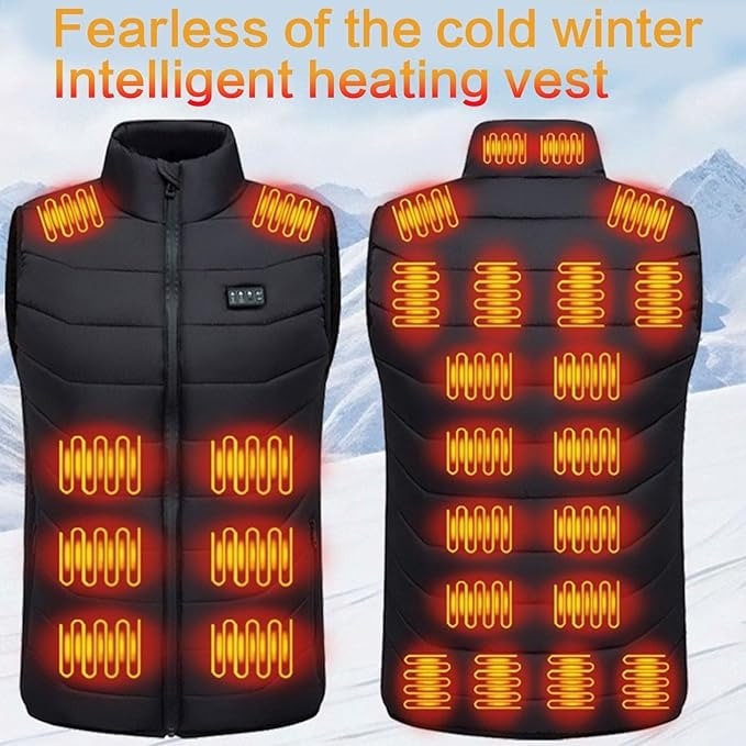 Heated Vest with USB Rechargeable Battery and Multiple Heating Zones for Outdoor Activities