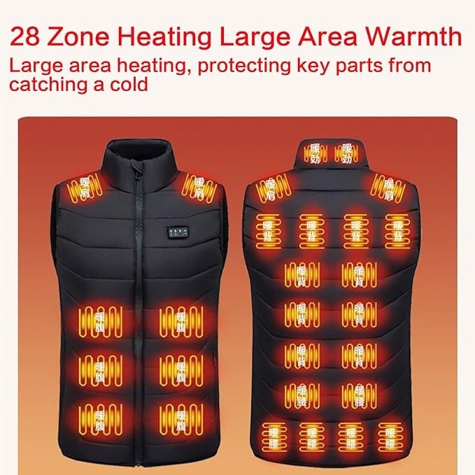 Heated Vest with USB Rechargeable Battery and Multiple Heating Zones for Outdoor Activities