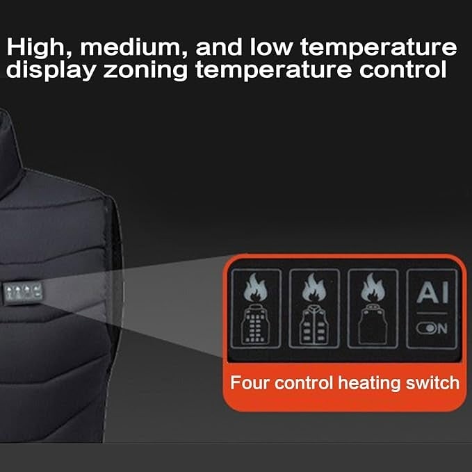 Heated Vest with USB Rechargeable Battery and Multiple Heating Zones for Outdoor Activities