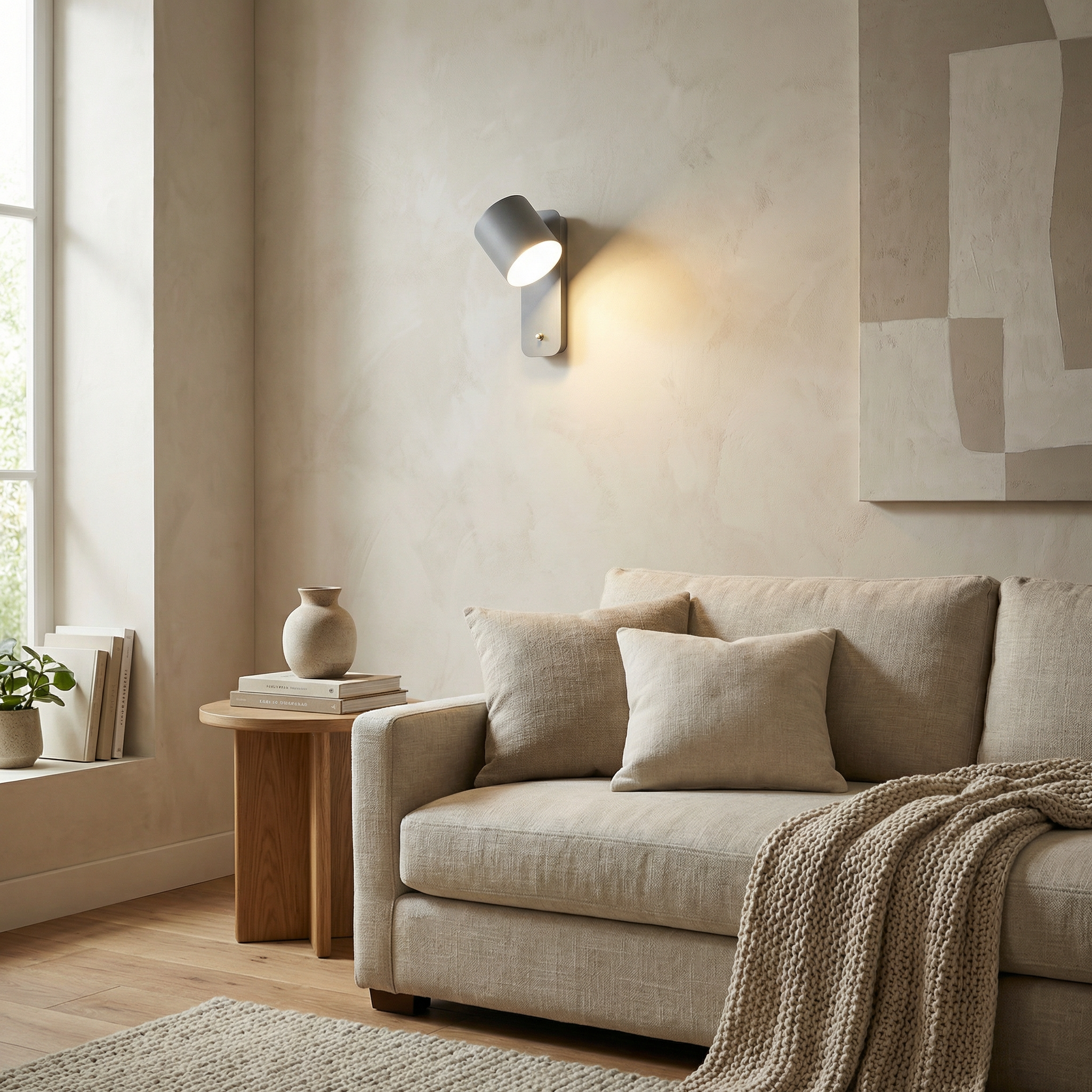 Nordic Wall-Mounted Adjustable Lamp with Integrated Switch for Bedroom and Study