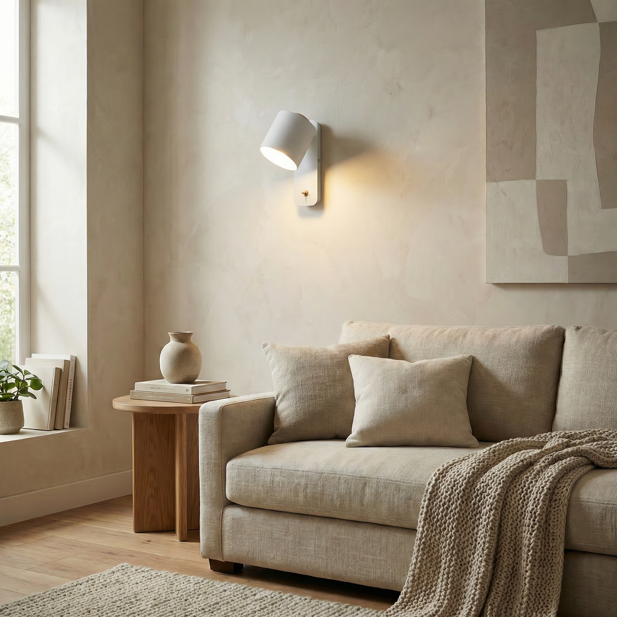 Nordic Wall-Mounted Adjustable Lamp with Integrated Switch for Bedroom and Study
