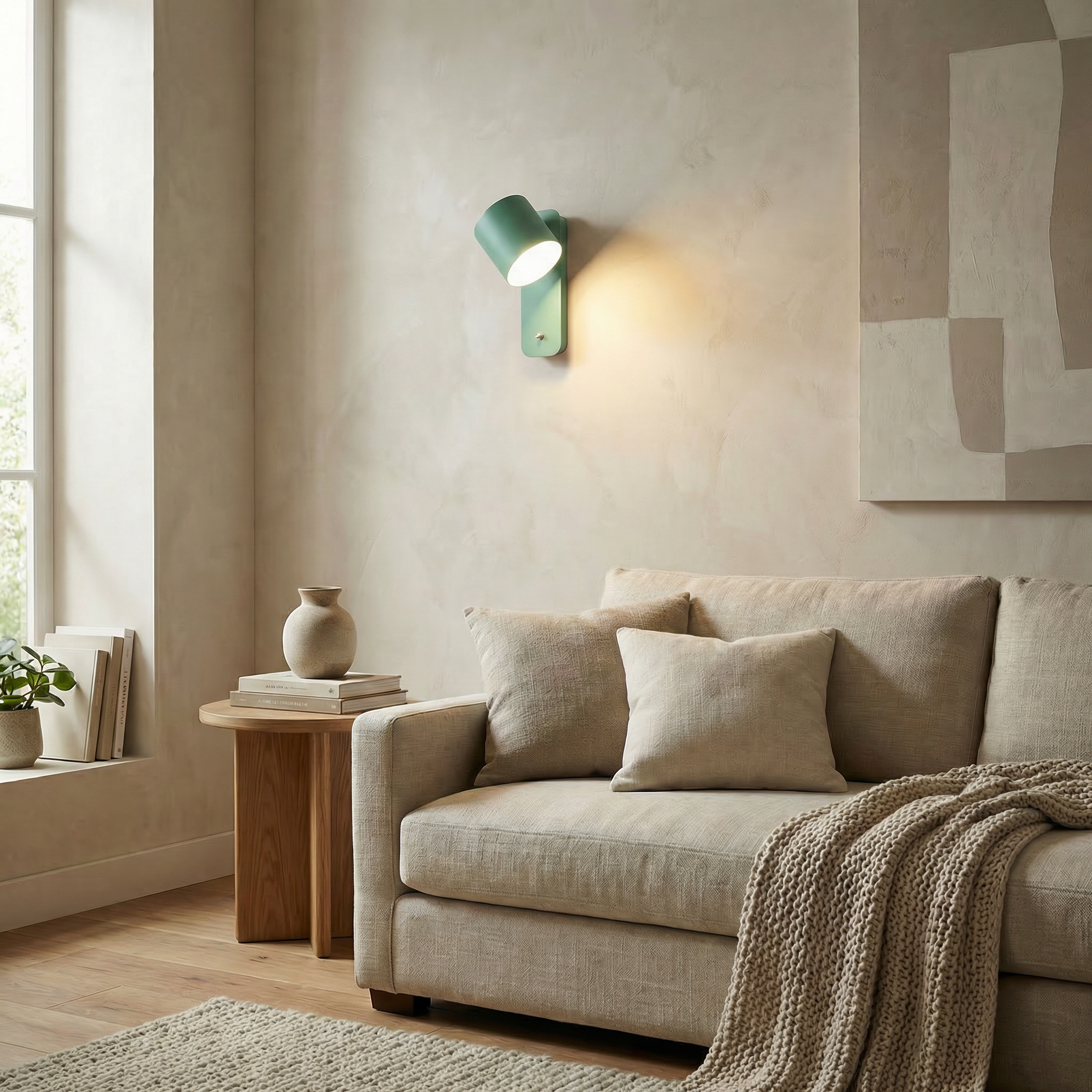 Nordic Wall-Mounted Adjustable Lamp with Integrated Switch for Bedroom and Study