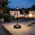 Modern Cordless LED Table Lamp with Dimmable Rechargeable Lighting for Indoor and Outdoor Use