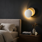 Modern LED Wall Sconce with Moon-Inspired Halo Light for Bedroom, Hallway and Living Room