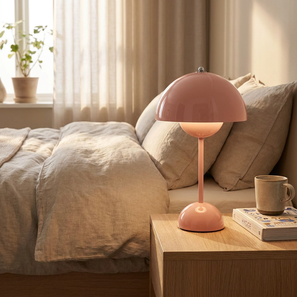 Scandinavian Rechargeable LED Table Lamp with Touch Control for Bedside, Desk and Living Room