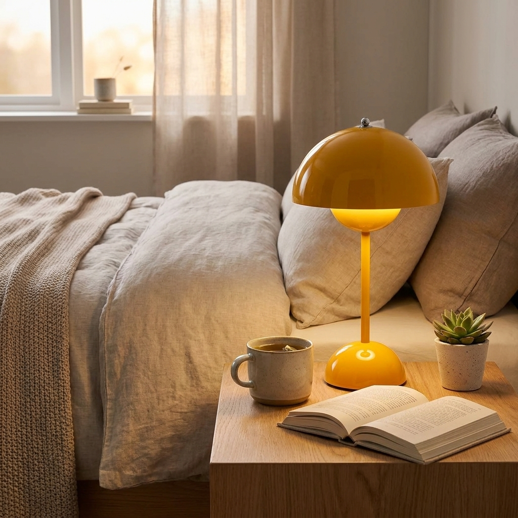 Scandinavian Rechargeable LED Table Lamp with Touch Control for Bedside, Desk and Living Room