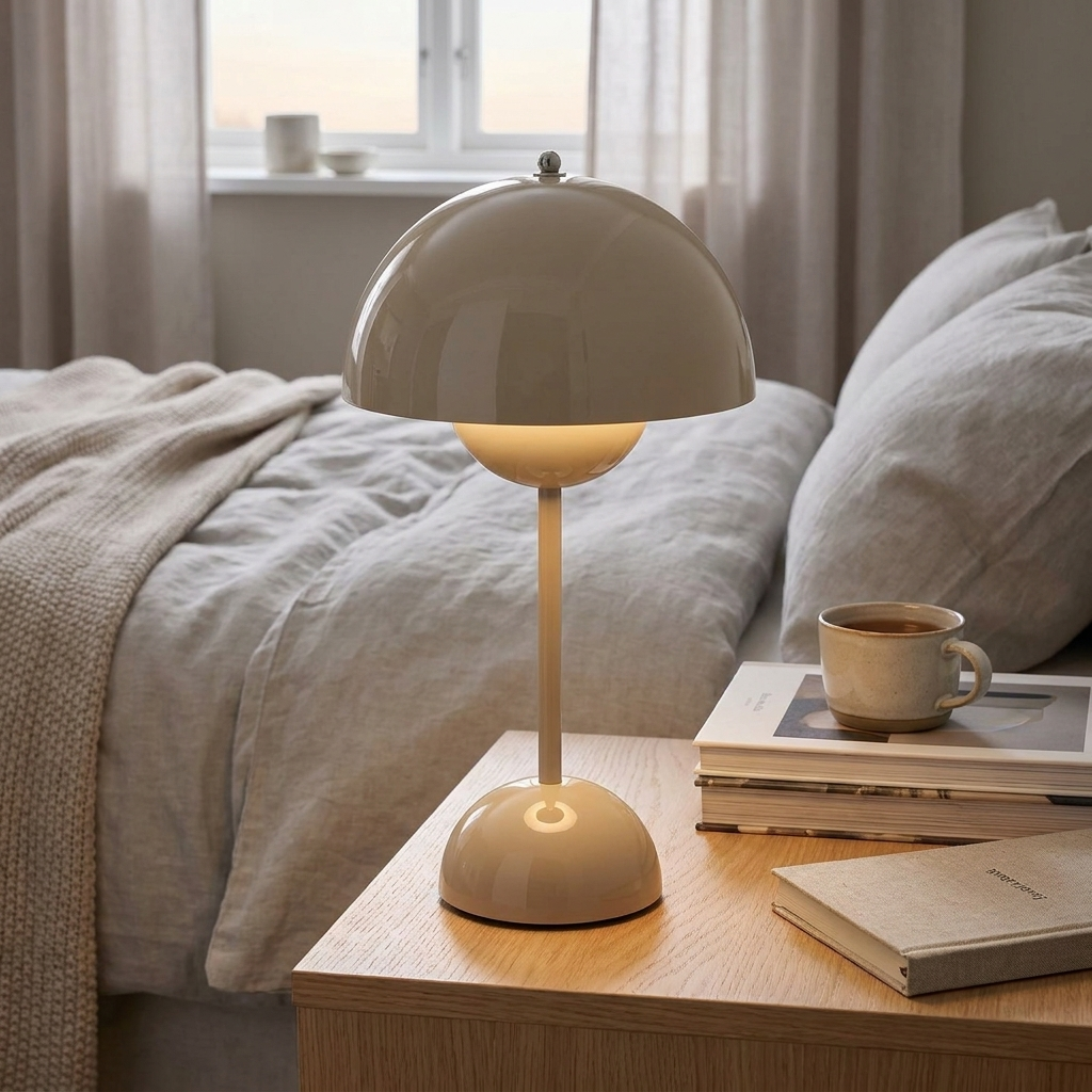 Scandinavian Rechargeable LED Table Lamp with Touch Control for Bedside, Desk and Living Room