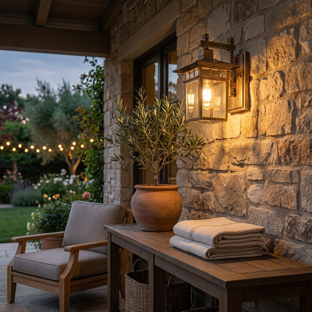 Modern Outdoor Lantern Wall Light with Glass Shade for Porch, Patio and Entryway