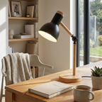 Scandinavian Wooden Desk Lamp with Adjustable Foldable Design for Home Office and Bedside