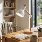 Scandinavian Wooden Desk Lamp with Adjustable Foldable Design for Home Office and Bedside