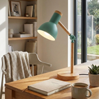 Scandinavian Wooden Desk Lamp with Adjustable Foldable Design for Home Office and Bedside