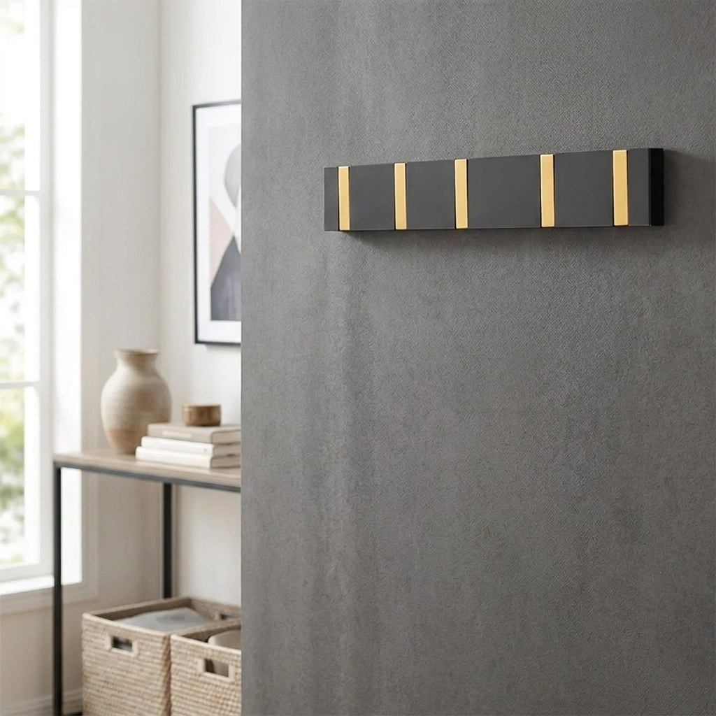 Wall-Mounted Foldable Hook for Coats and Accessories in Stainless Steel