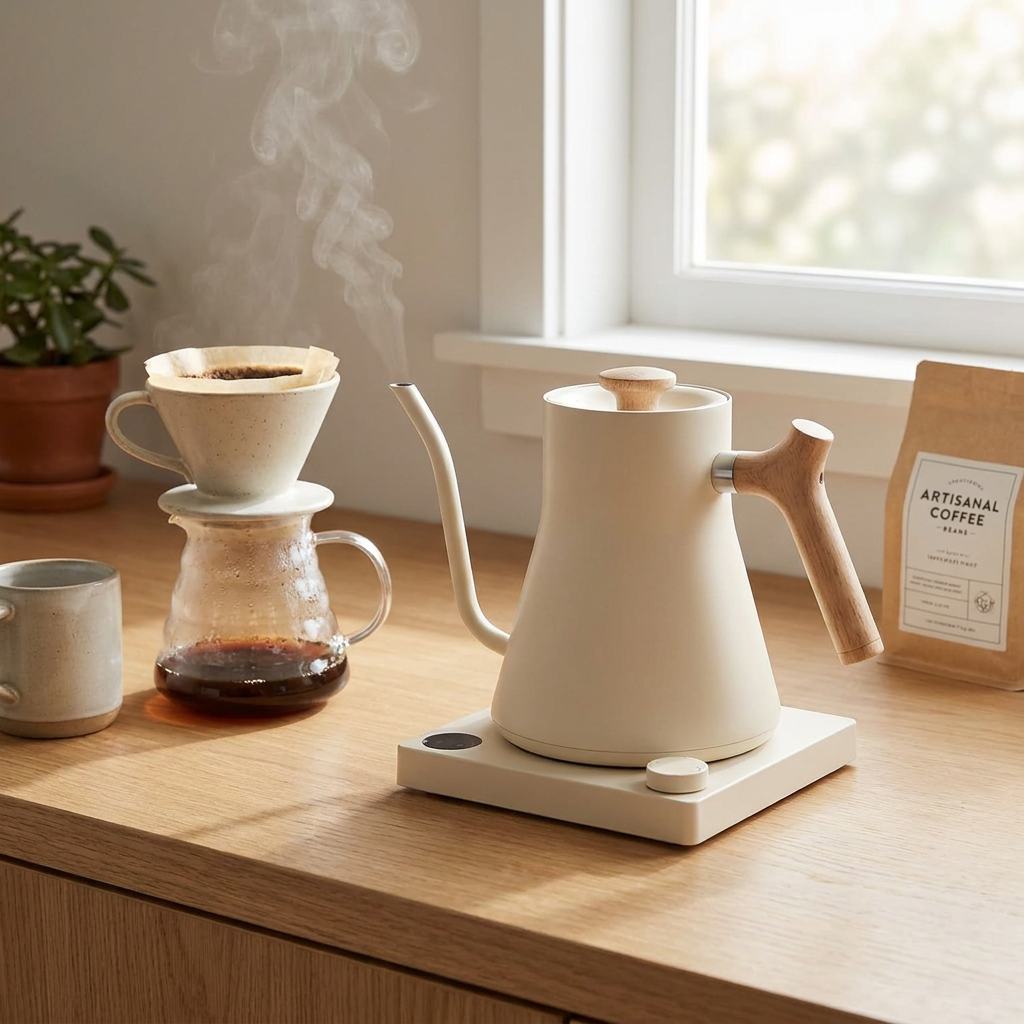 Gooseneck Electric Kettle with Precision Temperature Control for Coffee and Tea