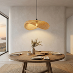 Braided Bamboo Pendant Light for Dining Room and Bedroom
