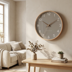 Nordic Wooden Wall Clock with Quartz Movement for Living Room and Bedroom