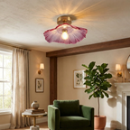 Art Deco Glass Pendant Light with Flower Shade for Bedrooms and Dining Spaces