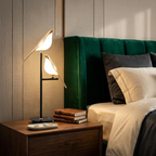 Modern Magpie Bird LED Table Lamp with Adjustable 360-Degree Head for Indoor Use
