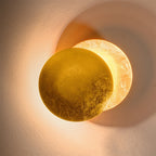 Modern LED Wall Sconce with Moon-Inspired Halo Light for Bedroom, Hallway and Living Room