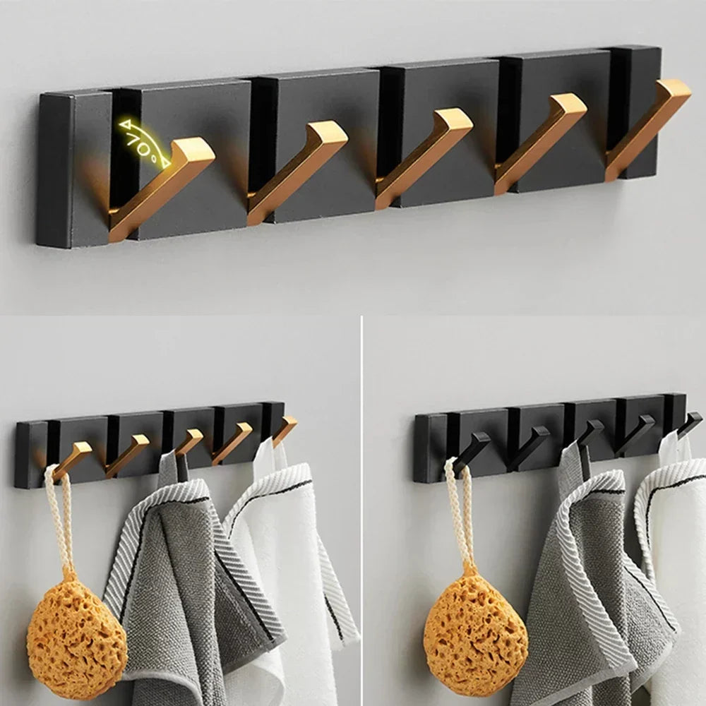 Wall-Mounted Foldable Hook for Coats and Accessories in Stainless Steel