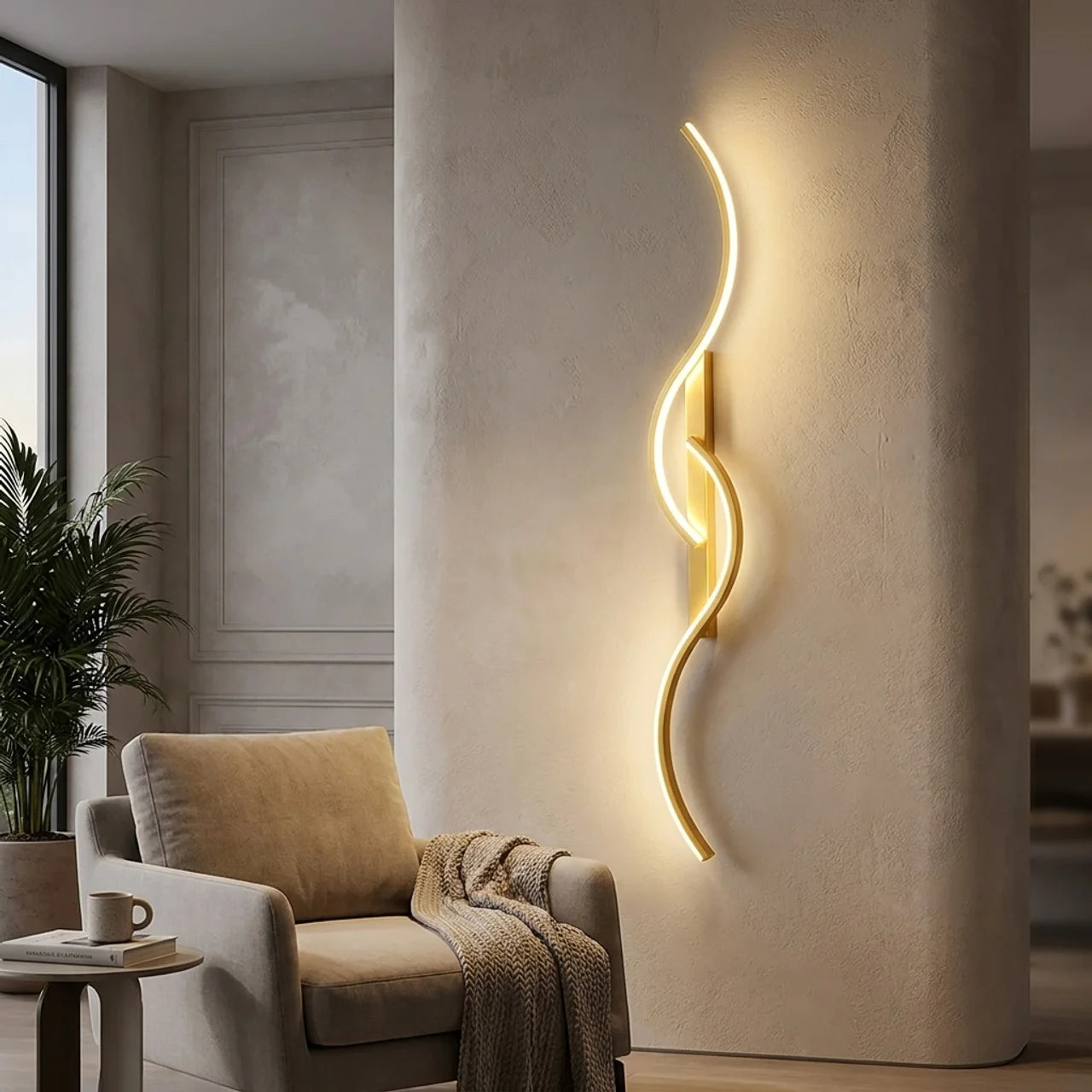Curved Wall Light for Indoor Ambient Illumination and Energy-Efficient LED Lighting