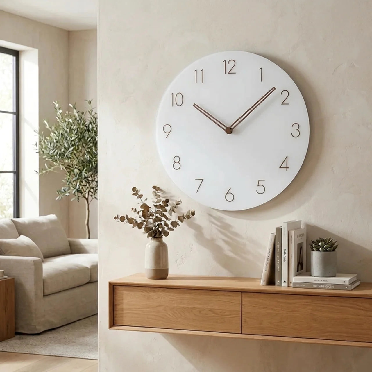Minimalist Wall Clock with Silent Quartz Movement for Modern Home Décor