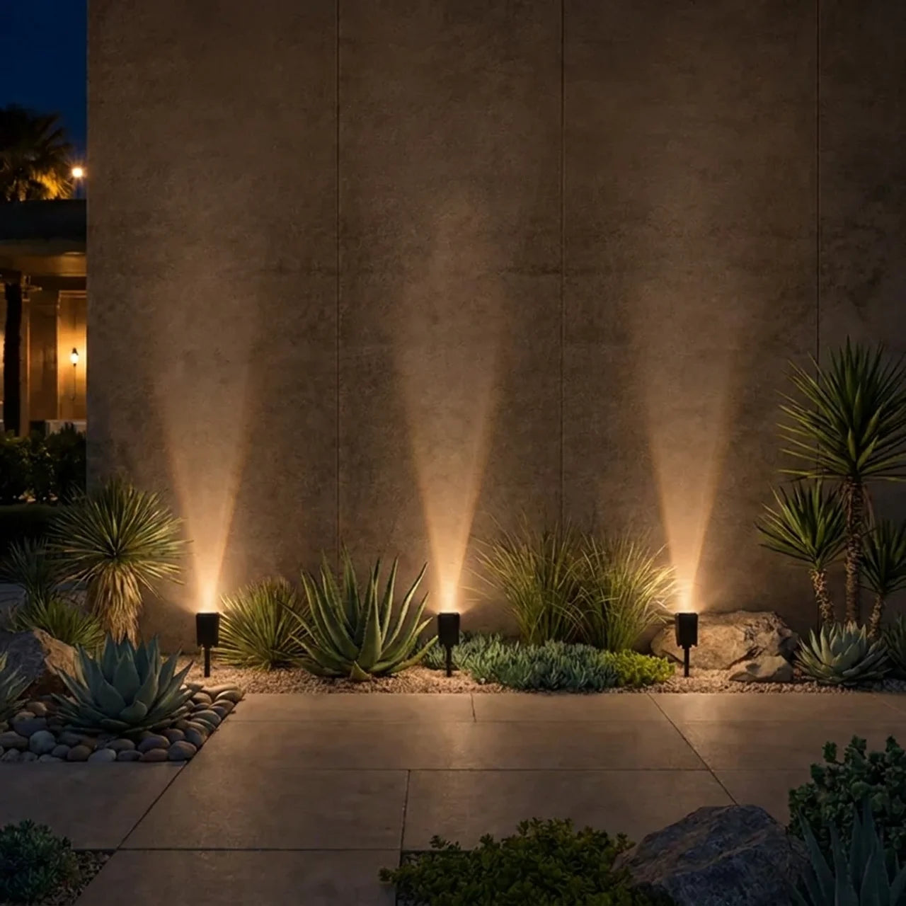 Solar-Powered Outdoor Spotlight with Adjustable Head for Garden and Pathway Lighting