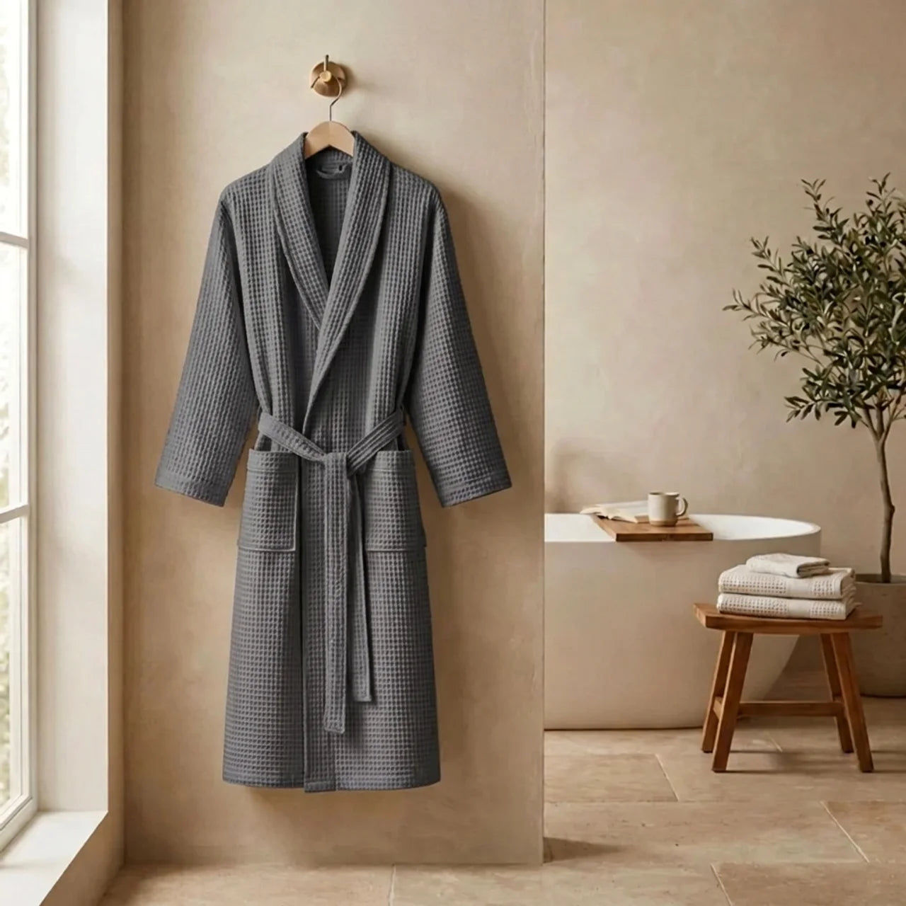Soft Cotton Bathrobe for Comfort and Relaxation at Home
