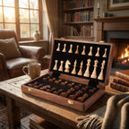 Solid Wood Chess Set with Foldable Board for Game Nights and Gifts