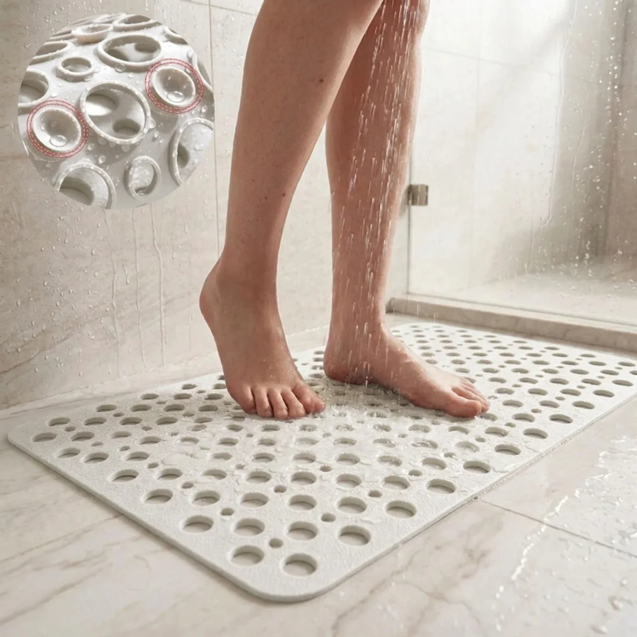 Antislip Shower Mat with Hygienic Protection for Bathroom Safety and Comfort