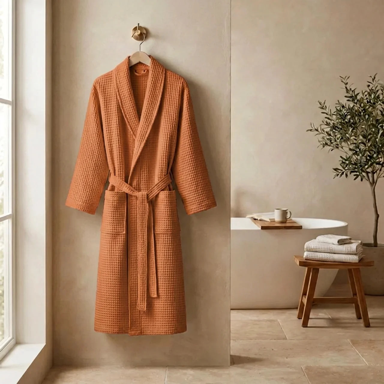 Soft Cotton Bathrobe for Comfort and Relaxation at Home