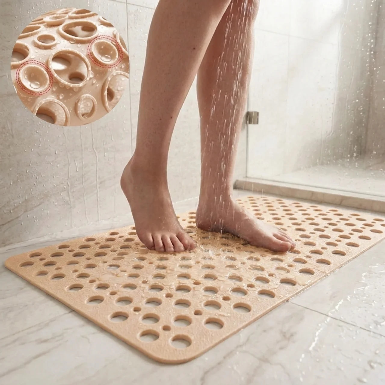 Antislip Shower Mat with Hygienic Protection for Bathroom Safety and Comfort