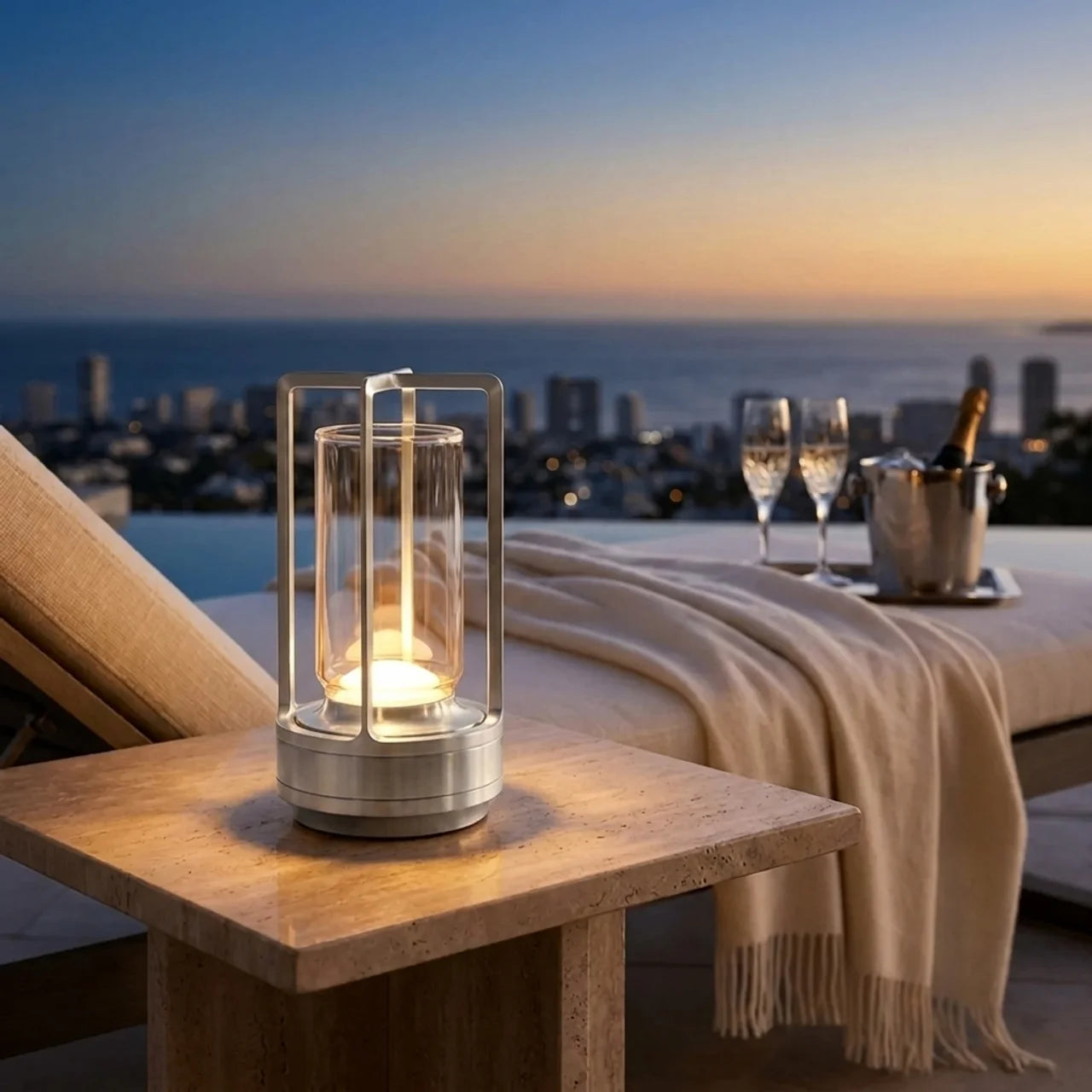 Cordless Rechargeable Crystal Lantern for Indoor and Outdoor Use
