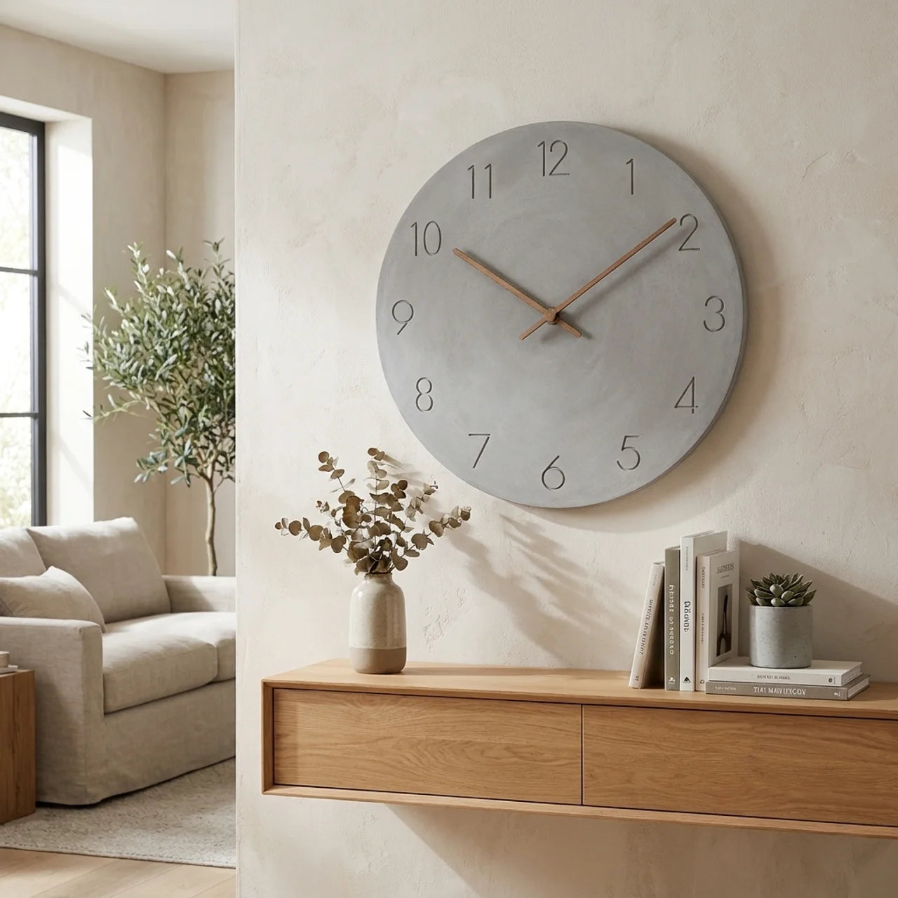 Minimalist Wall Clock with Silent Quartz Movement for Modern Home Décor