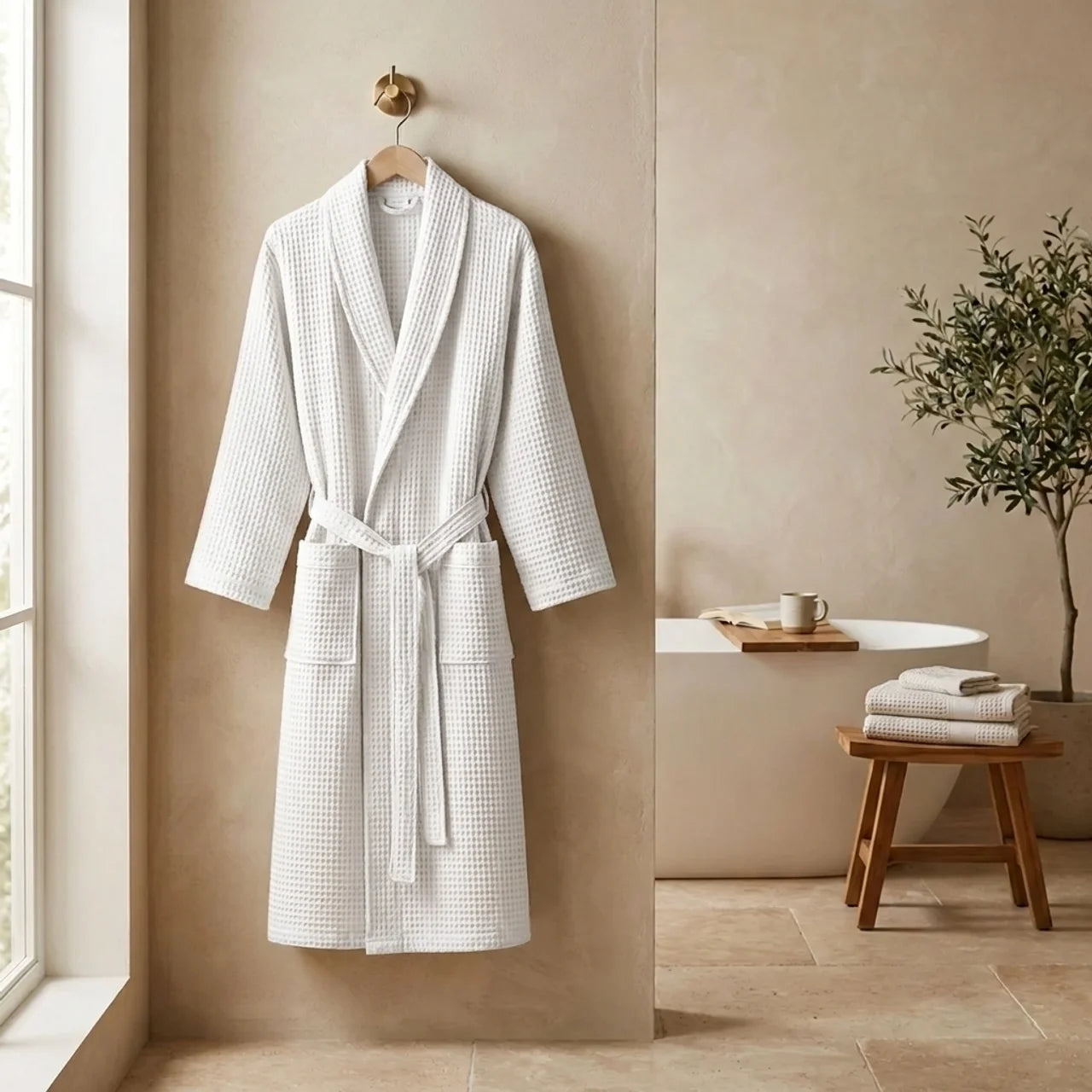 Soft Cotton Bathrobe for Comfort and Relaxation at Home