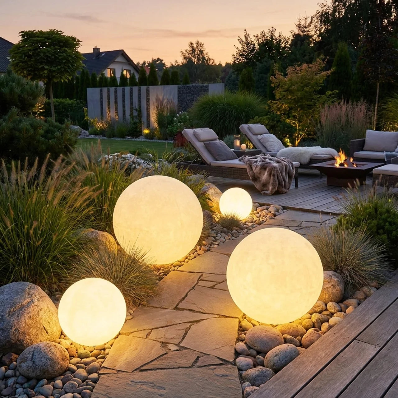 Wireless Weatherproof Spherical Garden Light for Outdoor and Indoor Use