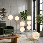 Contemporary Floor Lamp with Chrome and Acrylic Design for Living Room and Bedroom