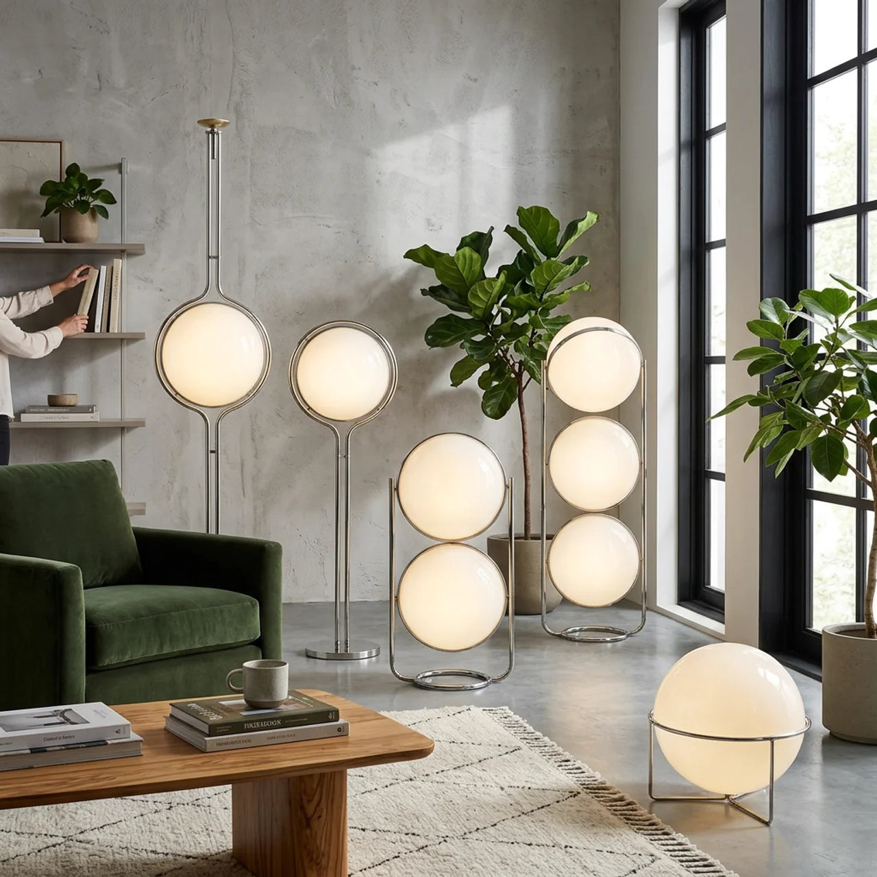 Contemporary Floor Lamp with Chrome and Acrylic Design for Living Room and Bedroom