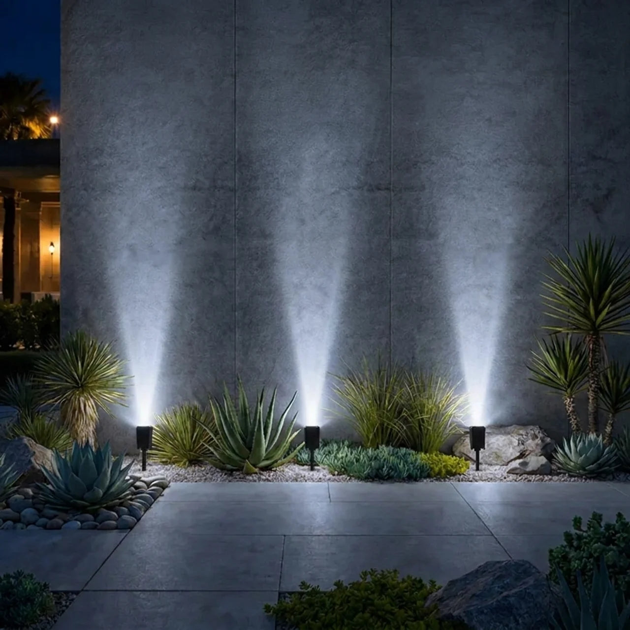 Solar-Powered Outdoor Spotlight with Adjustable Head for Garden and Pathway Lighting