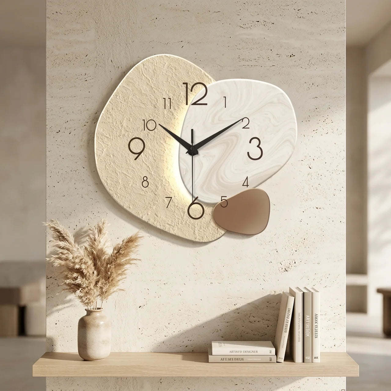 Modern Silent Wall Clock with Quartz Movement for Living Room and Office