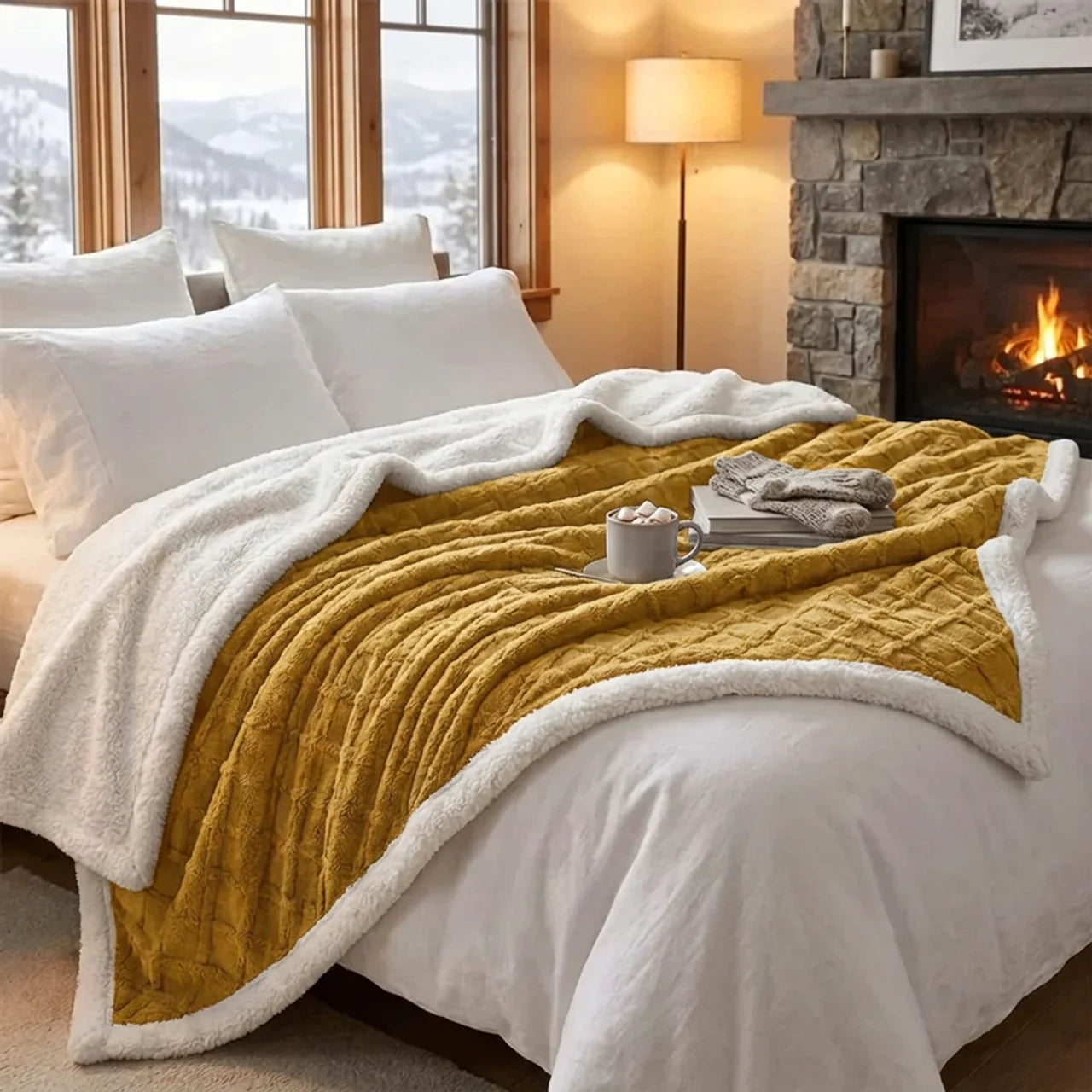 Ultra-Soft Double-Sided Fleece Blanket for Cozy Winter Nights