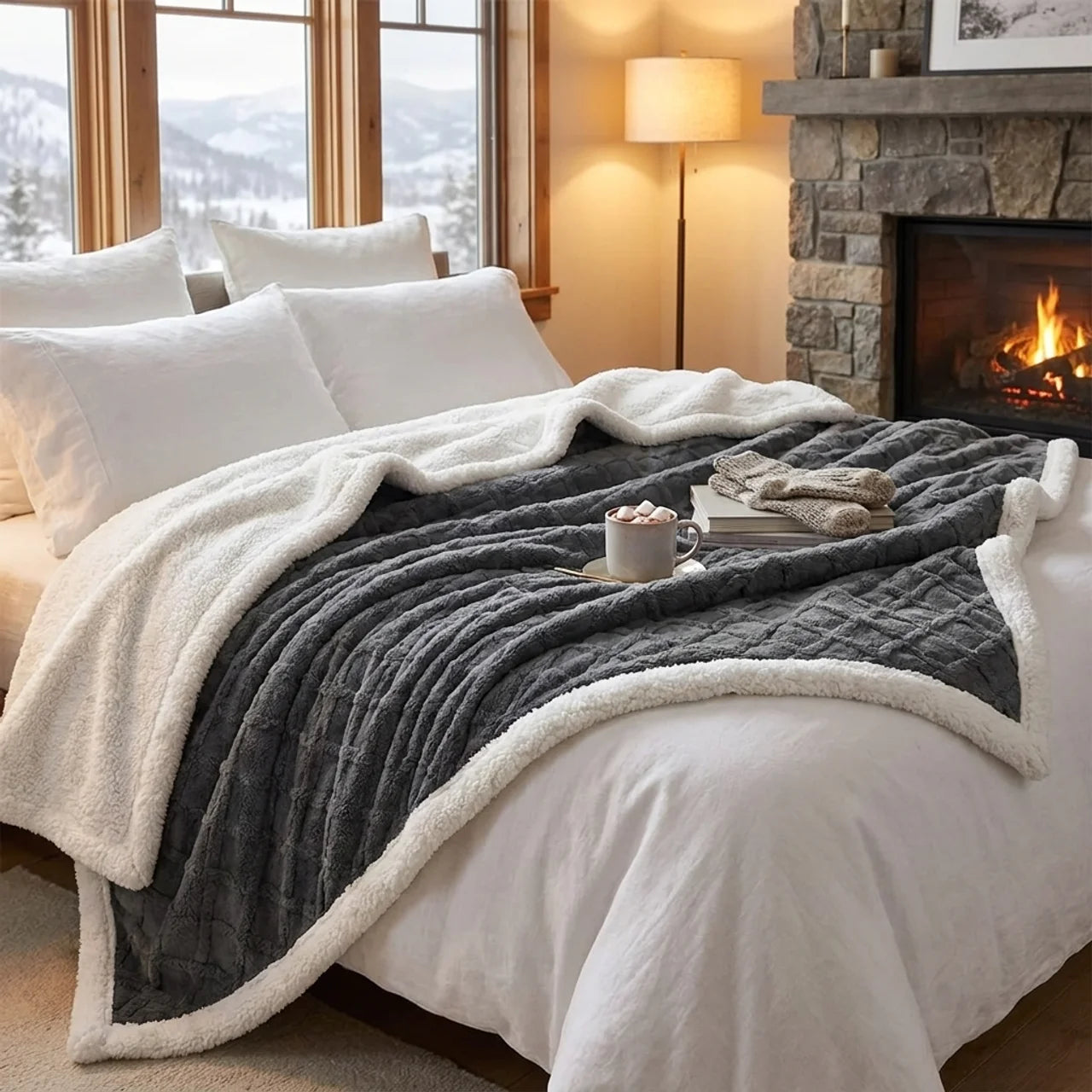 Ultra-Soft Double-Sided Fleece Blanket for Cozy Winter Nights