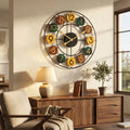 Retro Metal Wall Clock with Silent Quartz Movement for Home and Café Décor