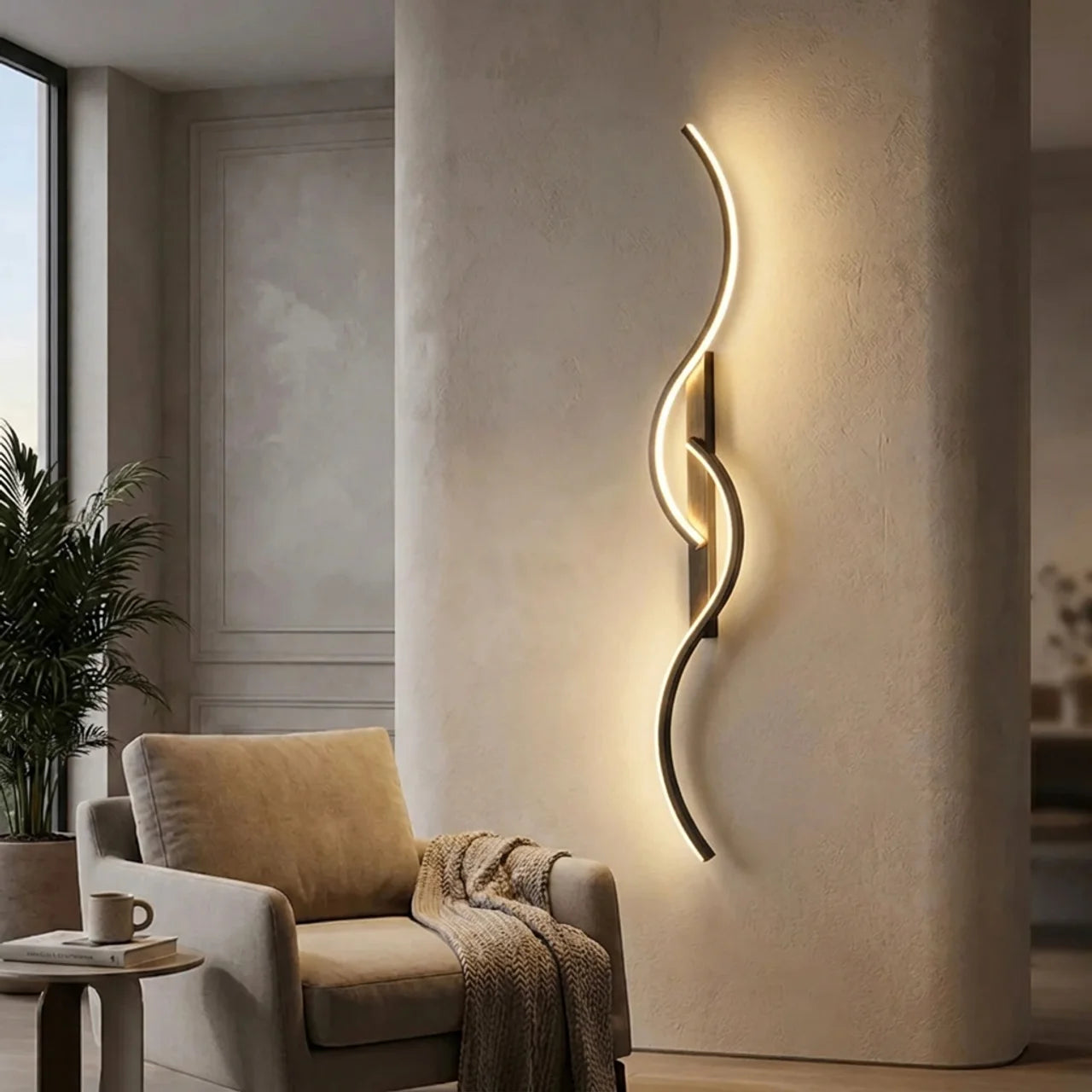 Curved Wall Light for Indoor Ambient Illumination and Energy-Efficient LED Lighting