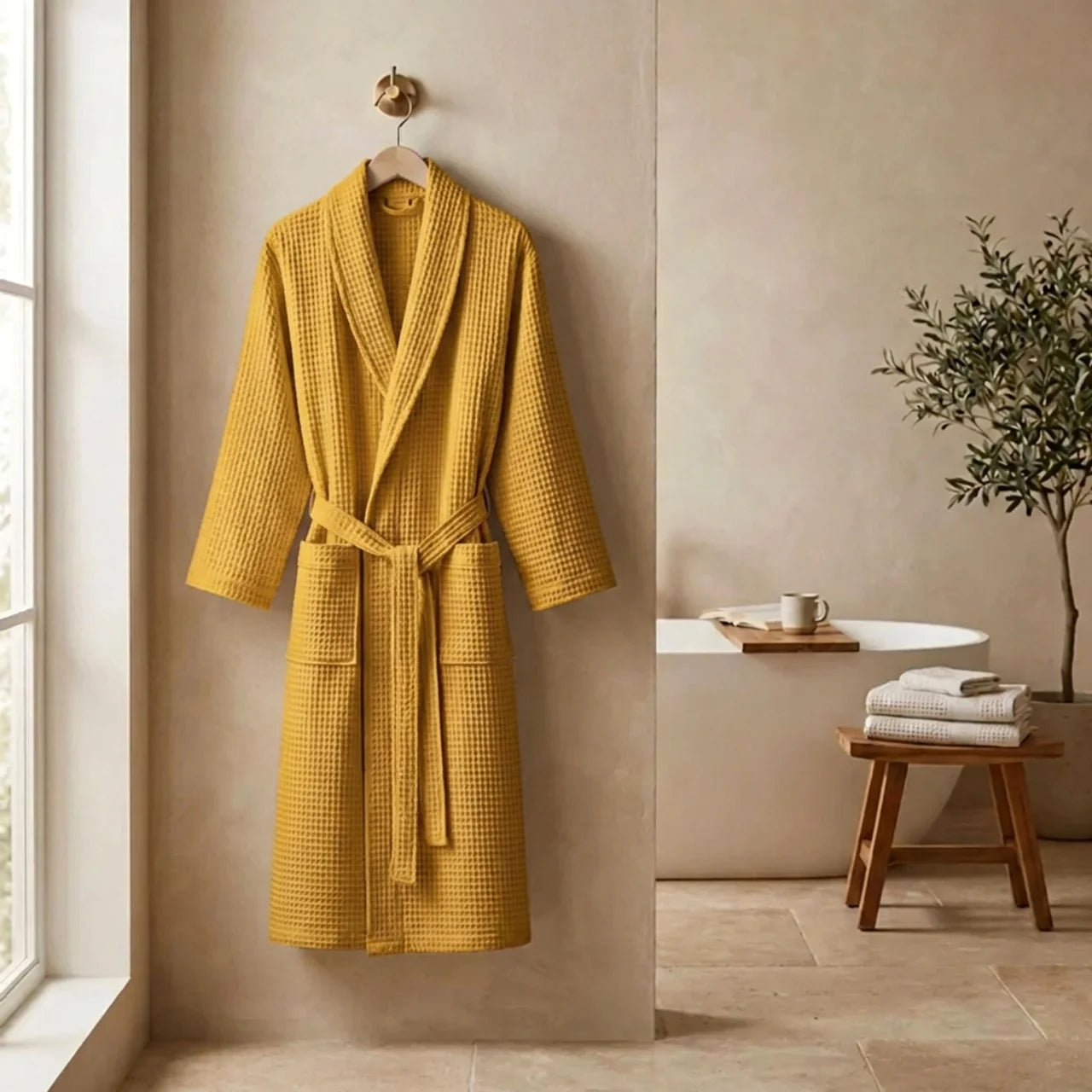 Soft Cotton Bathrobe for Comfort and Relaxation at Home